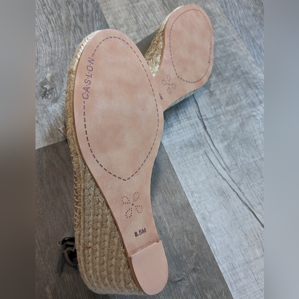 Caslon Sutton Gray Slingback Leather Espadrille Sandal Size 8.5 Like NEW in box - Picture 11 of 15